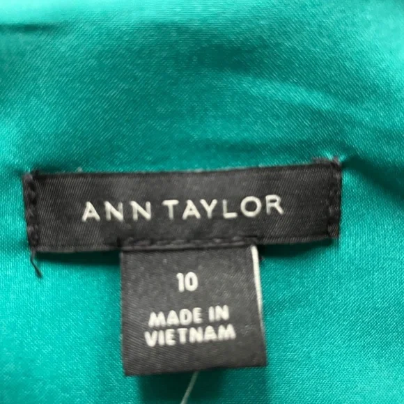 Ann Taylor Dress New Kelly Green Silky Sheath - Picture 4 of 9